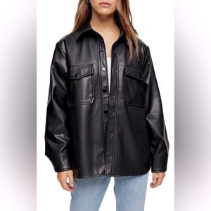 Topshop Faux Leather Shacket